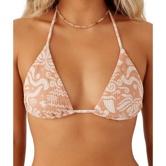 O'Neill Juniors' Roam Slow Venice Triangle Bikini Top, Toasted Nut, Small NWT - Picture 1 of 5